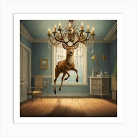 Deer In A Room 10 Art Print