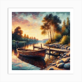 Sunset By The Lake Art Print