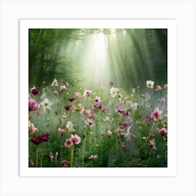 Anemones In The Forest Art Print