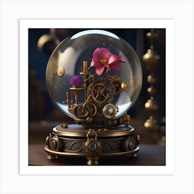 Steampunk Snow Globe 3 Art Print