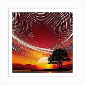 Star Trails In The Sky Art Print