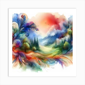 Watercolor Painting 64 Art Print