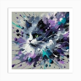 Cat Splatter Art Print