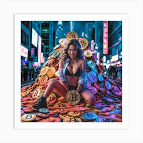 Bitcoin Girl In Bikini Art Print