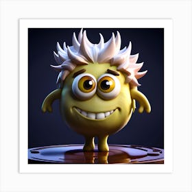 Splash Art 3dhd Chocolate Caramel Ice Cute Monster Upscaled Art Print