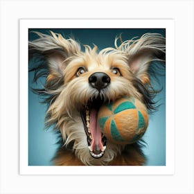 Dog With Ball 1 Art Print