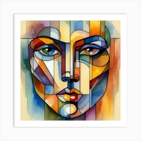 Abstract Of A Woman'S Face 6 Art Print