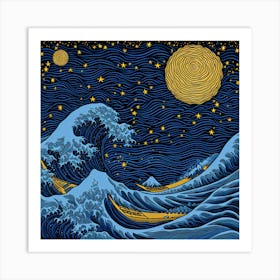 Great Wave Off Kangan Art Print