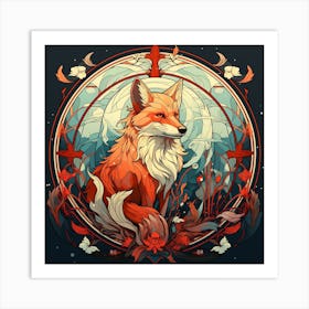 Fox In The Moonlight Art Print