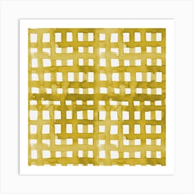 Watercolor Yellow Grid Art Print