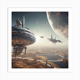 Spaceships In Space 2 Art Print