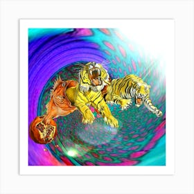 Salvador - Dali - tiger- photo montage Art Print
