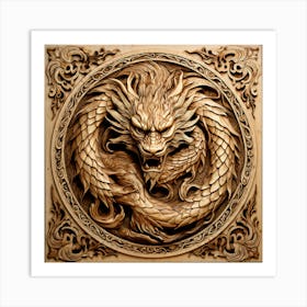 Dragon Carving Art Print