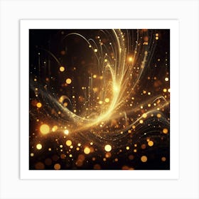 Abstract Golden Light Background Art Print