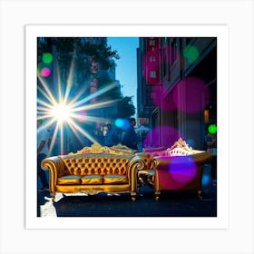 Golden Sofas In Shanghai Art Print