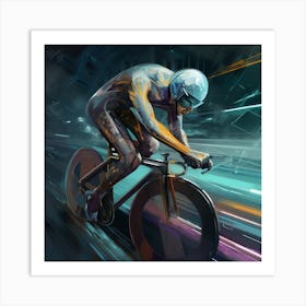 Futuristic Cyclist Art Print