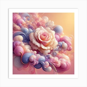 Fractal Rose 1 Art Print