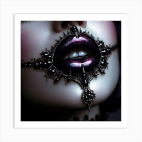 Gothic Lips Art Print