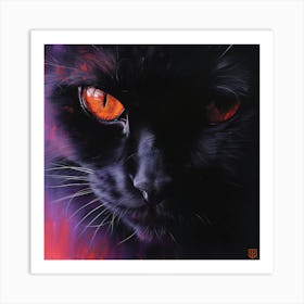 Cat With Red Eyes Art Print