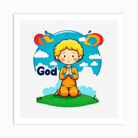 Boy Praying Art Print