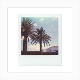 Polaroid Menorca Spain Palm Trees Blue Sky Holiday Art Print