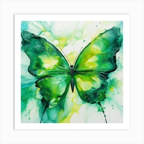 Green Butterfly Art Print