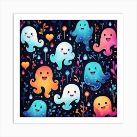 Ghosts And Flowers Art Print