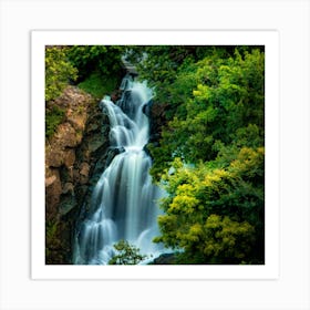 Waterfall In The Forest 1 Art Print