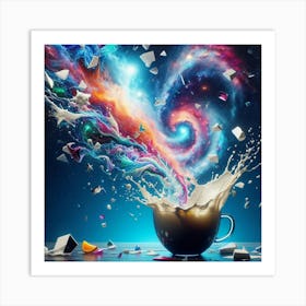 Coffee Cup With A Galaxy Art Print