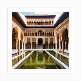 Courtyard Of Alhambra, Spain Art Print