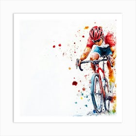 Watercolor Cyclist Art Print