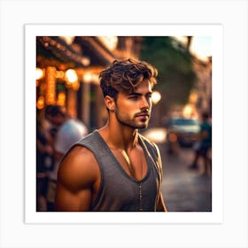 Man In A Tank Top 2 Art Print