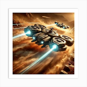 Hit And Run Tactics Of Hover Assault Vehicles Art Print