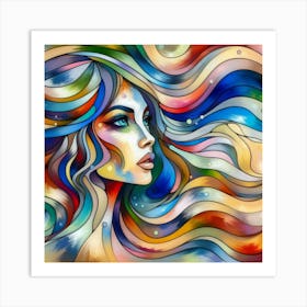 Colorful Woman Painting 1 Art Print