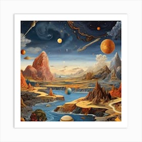 Space Landscape Art Print