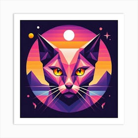 Galahad Low Poly Cat Art Print