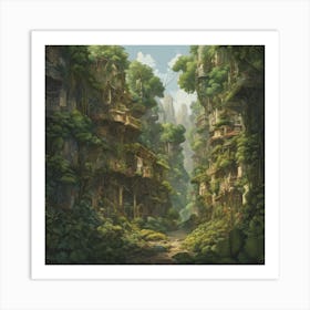 674137 A Jungle City, With Vines And Roots Serving As Roa Xl 1024 V1 0 Art Print