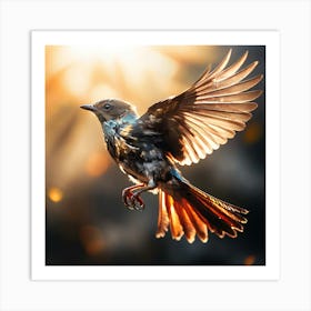 Bird In Flight, A Bird Soaring Freely In The Sky Representing Freedom And Boundless Possibilities Art Print