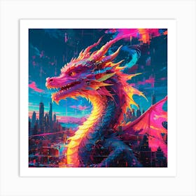 Dragon In The City Art Print