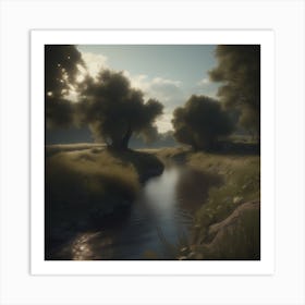 Stream In The Woods 29 Art Print