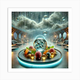 A Futuristic Restaurant Culinary Presentation Show Art Print