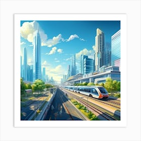 Futuristic City 10 Art Print