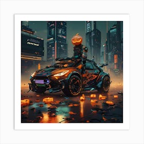 Pumpkin Car (Cyberpunk24) Art Print