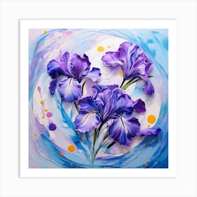 Purple Irises 7 Art Print