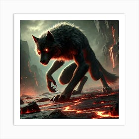 A Scene Showcasing Ronan S Heightened Wolf Instinc Art Print