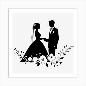 Wedding silhouette 1 Art Print