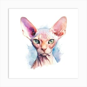 Sphynx Elf Cat Portrait 1 Art Print