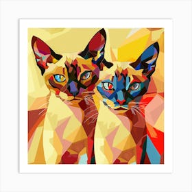 Kisha2849 Burmese Cats Picasso Style No Negative Space Full Pag F5a614b7 1e69 4d05 97d0 F896096294f4 Art Print