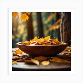 Autumn Leaves In A Bowl 2 Art Print