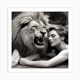 Lion Guards A Woman Art Print